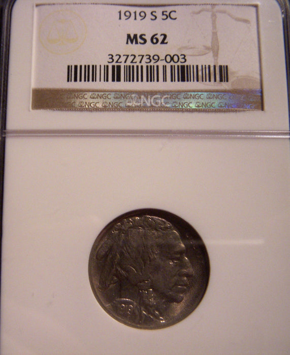 1919-S Buffalo Nickel - NGC MS 62