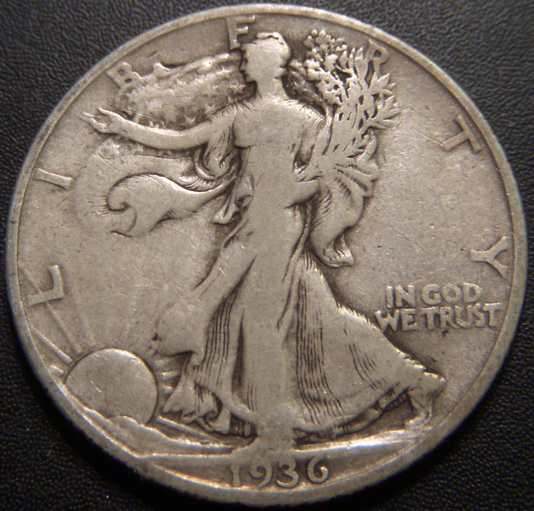 1936-D Walking Half Dollar - Very Good