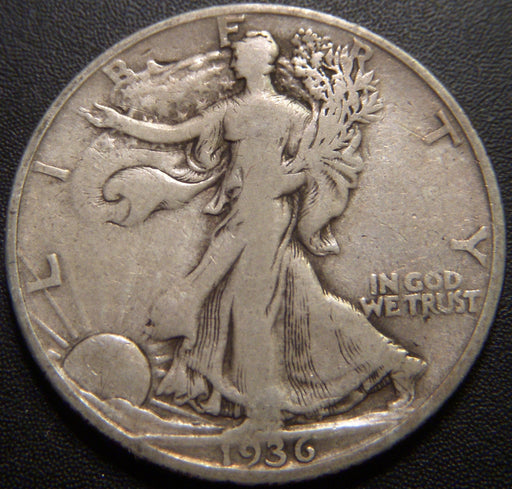 1936-D Walking Half Dollar - Very Good