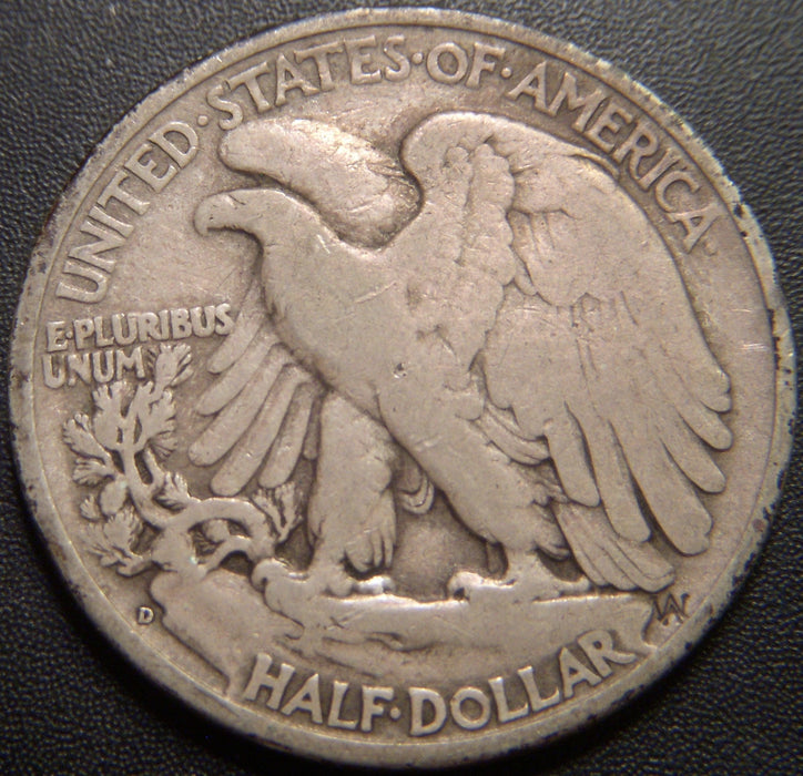 1936-D Walking Half Dollar - Very Good