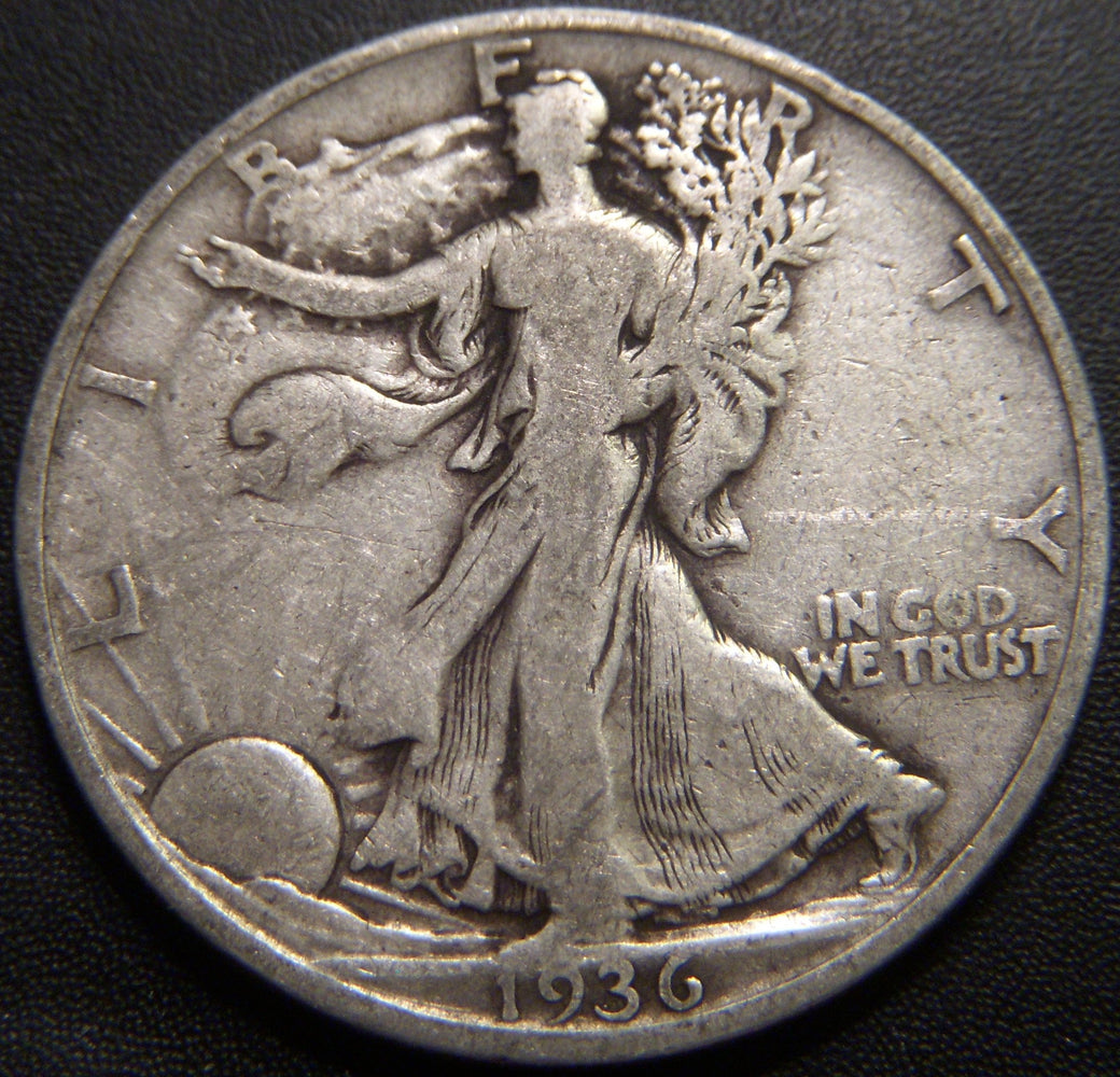 1936-S Walking Half Dollar - Very Good