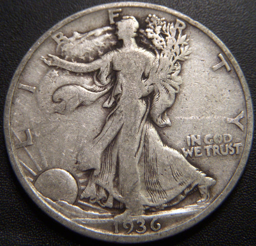 1936-S Walking Half Dollar - Very Good
