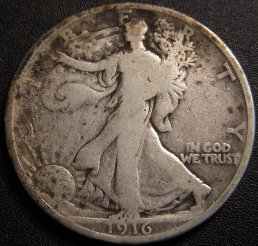 1916 Walking Half Dollar - Very Good