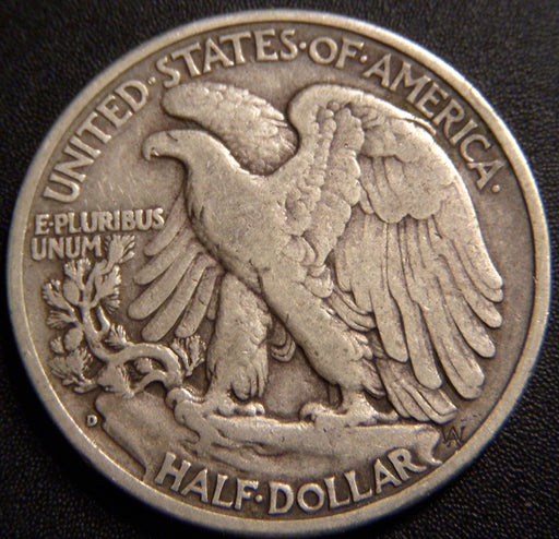 1938-D Walking Half Dollar - Fine