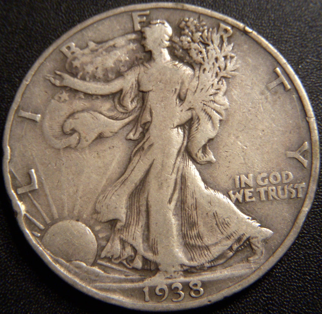 1938-D Walking Half Dollar - Fine