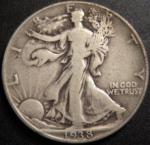 1938-D Walking Half Dollar - Very Good