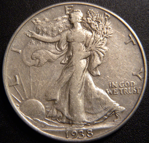 1938-D Walking Half Dollar - Extra Fine