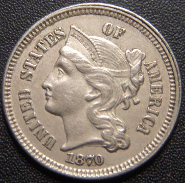 1870 Three Cent - Extra Fine