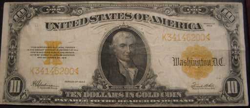 1922 $10 Gold Certificate - FR# 1173