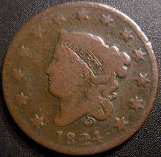 1824 Large Cent - Very Good