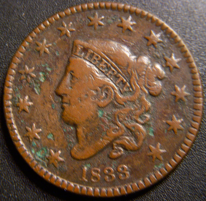 1833 Large Cent - Very Fine Details