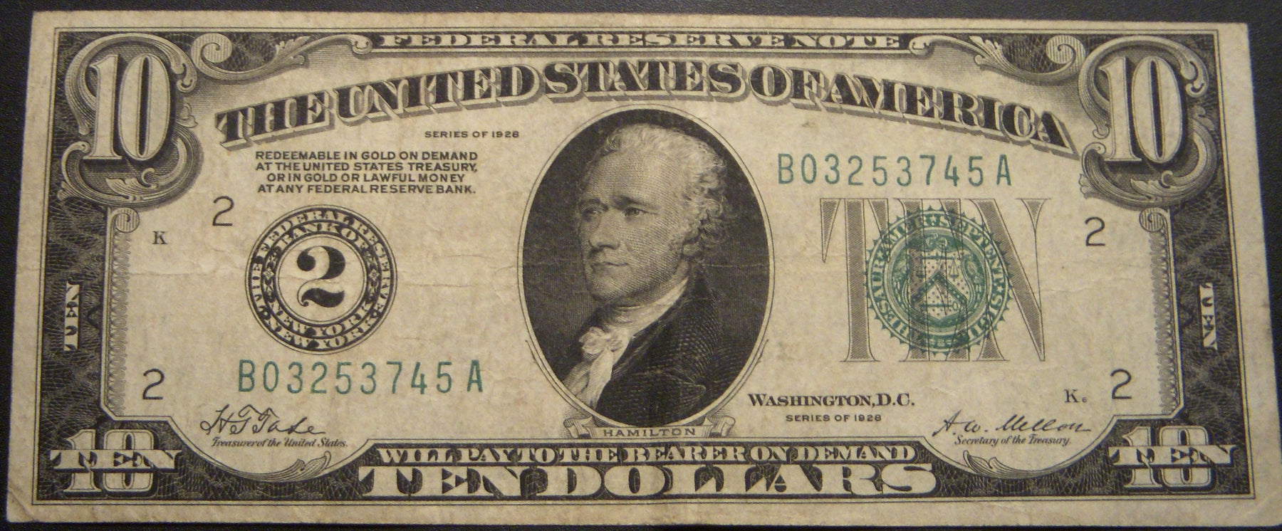 1928 (2) $10 Federal Reserve Note - FR# 2000B