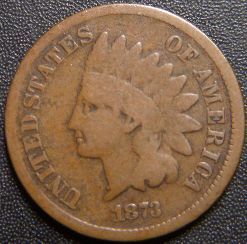 1873 Indian Head Cent - Open 3 Good
