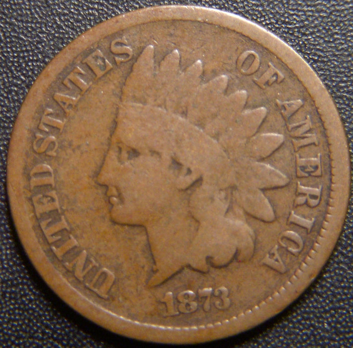 1873 Indian Head Cent - Open 3 Good