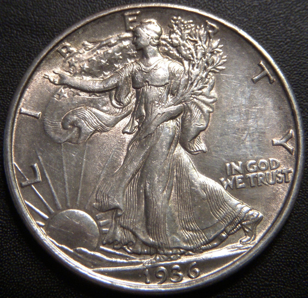 1936-D Walking Half Dollar - AU