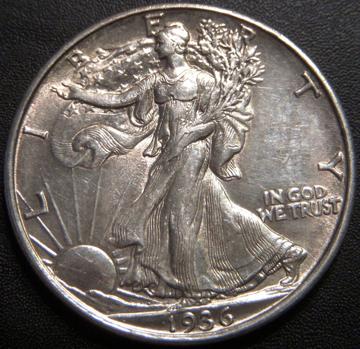 1936-D Walking Half Dollar - AU