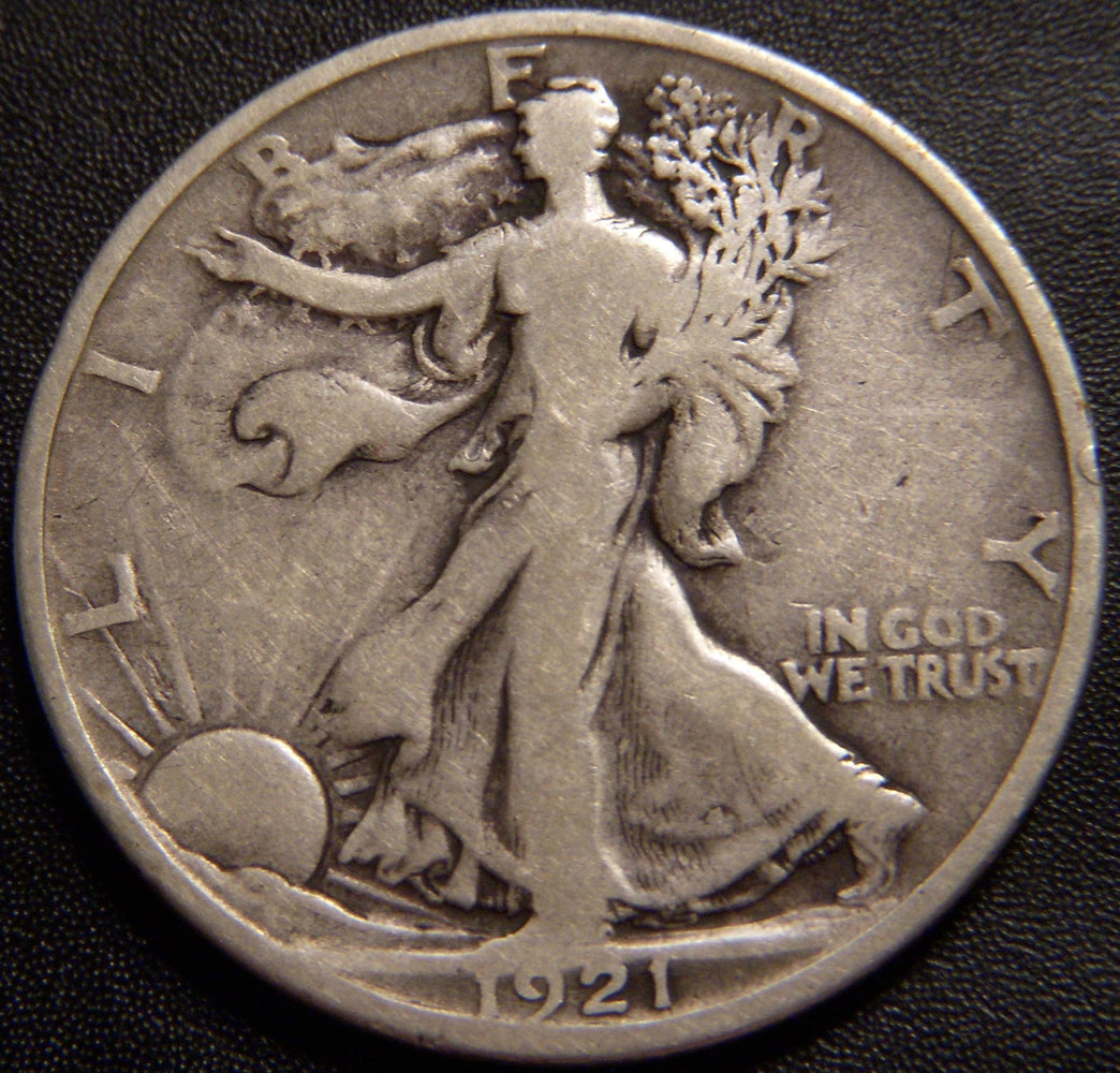 1921-D Walking Half Dollar - Very Good