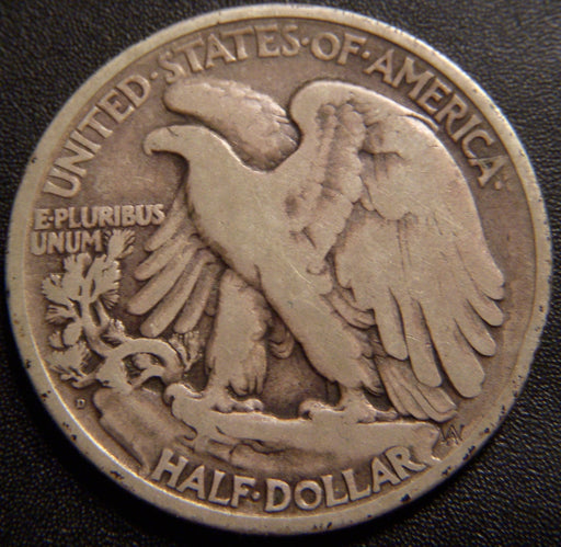 1921-D Walking Half Dollar - Very Good