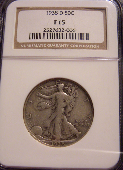 1938-D Walking Half Dollar - NGC F15