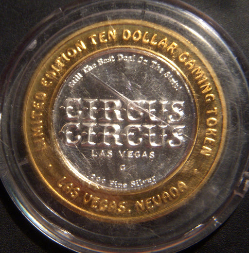 $10 Silver Gaming Circus Circus Token - Las Vegas, NV