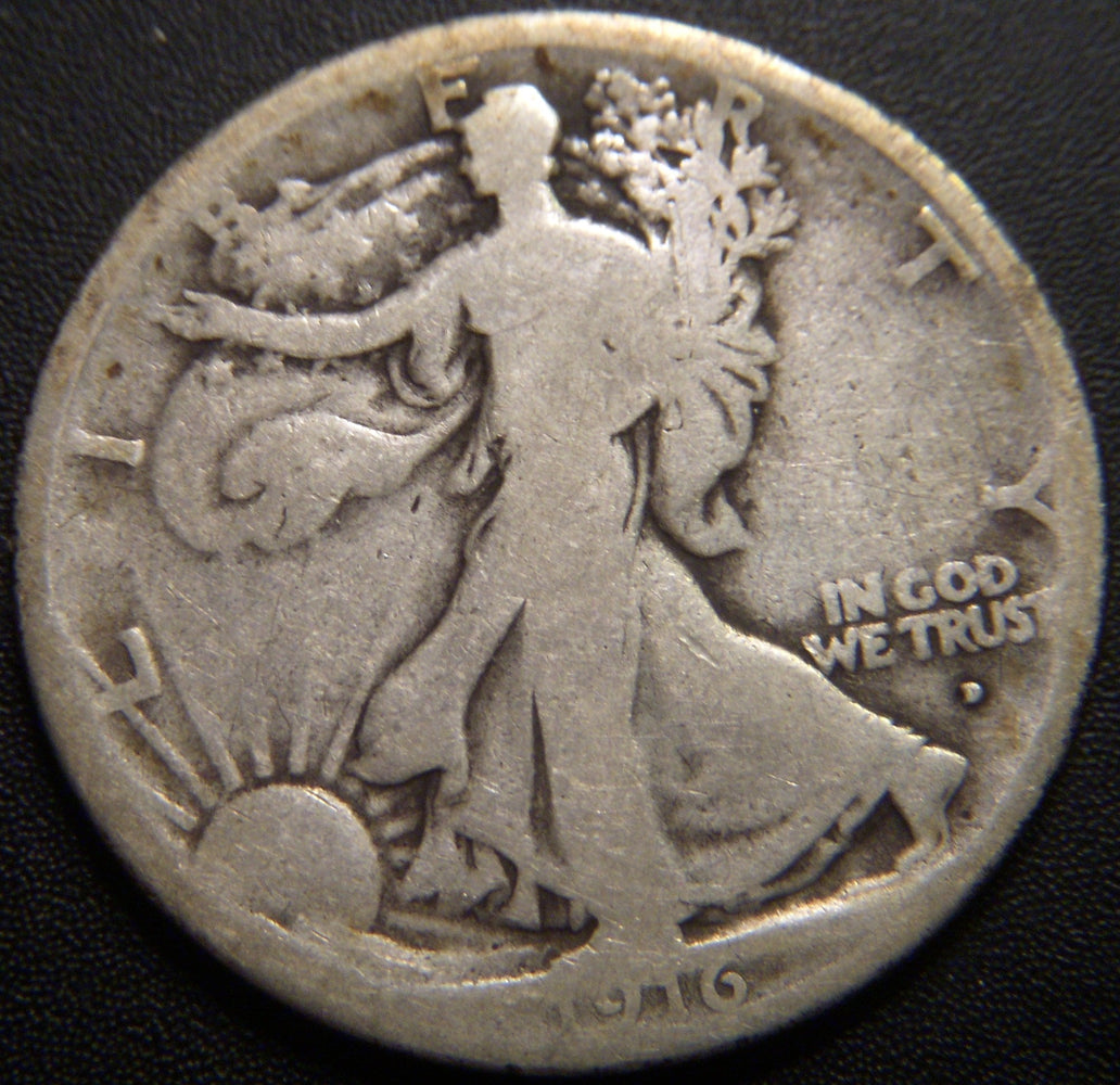 1916-D Walking Half Dollar - Good