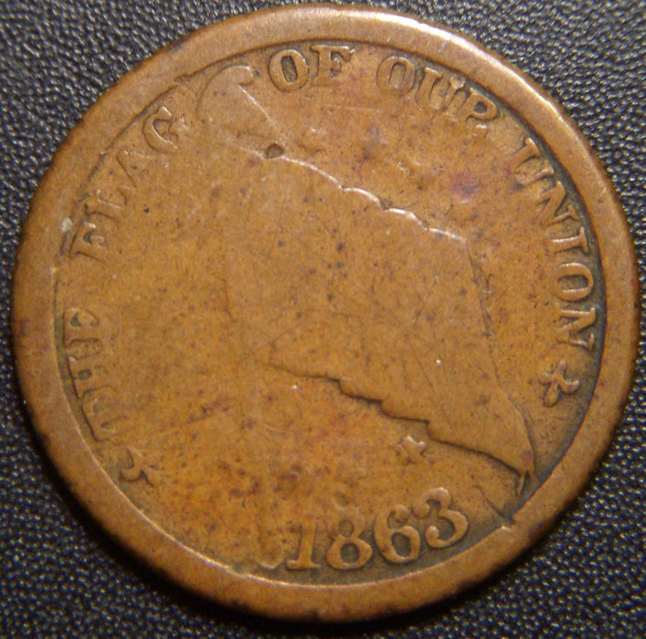 1863 Flag/Dix Civil War Token