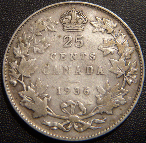 1936 Canadian Quarter - Very Good
