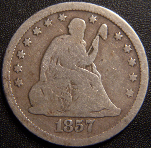 1857 Seated Quarter - Very Good