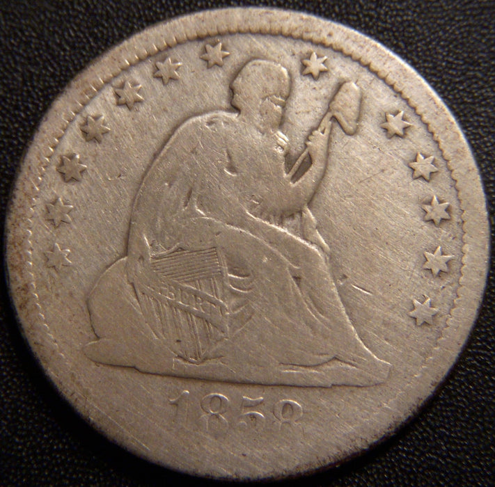 1858-O Seated Quarter - Very Good