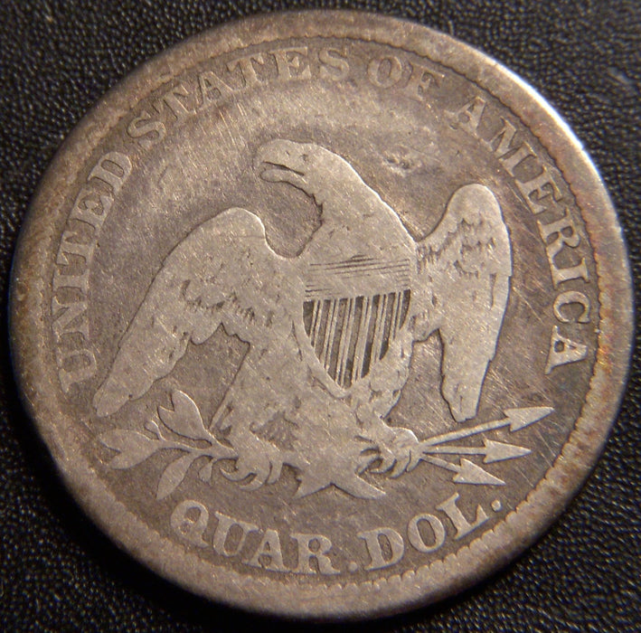 1860 Seated Quarter - Very Good