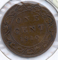 1910 Canadian Large Cent  VG/F