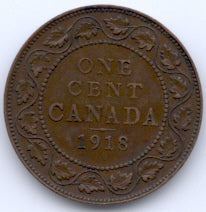 1918 Canadian Large Cent - VG/F
