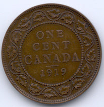 1919 Canadian Large Cent - VG/F