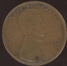 1925-S Lincoln Cent - Good/VG