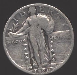 1929-S Standing Quarter - Good/VG