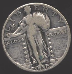1930 Standing Quarter - Good/VG