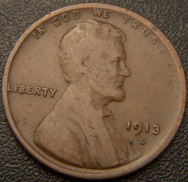 1913-D Lincoln Cent - Good/VG