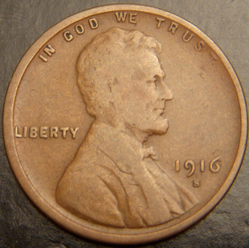 1916-S Lincoln Cent - Good/VG
