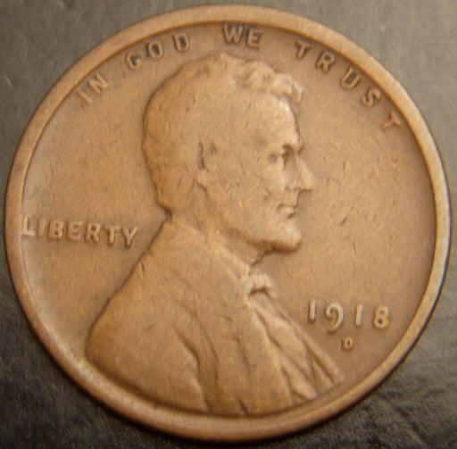 1918-D Lincoln Cent - Good/VG