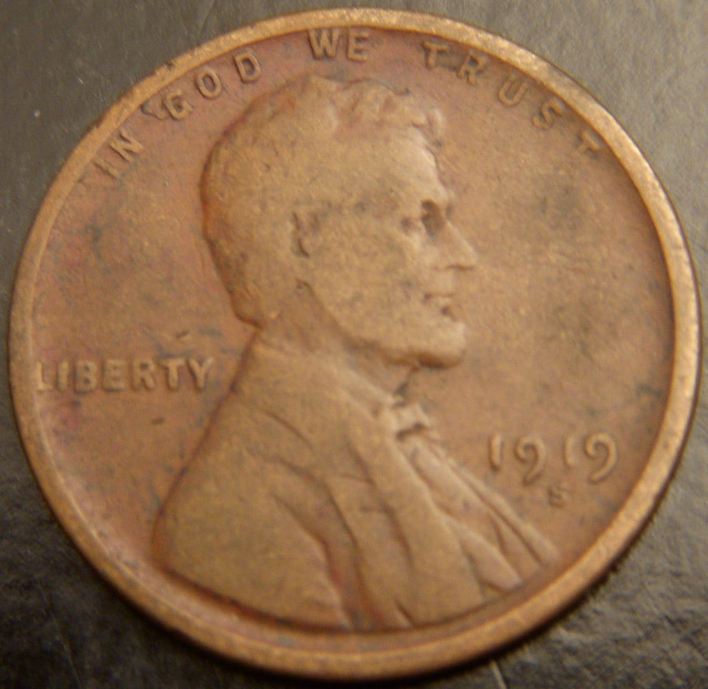 1919-S Lincoln Cent - Good/VG