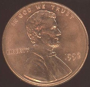 1992 Lincoln Cent - Uncirculated