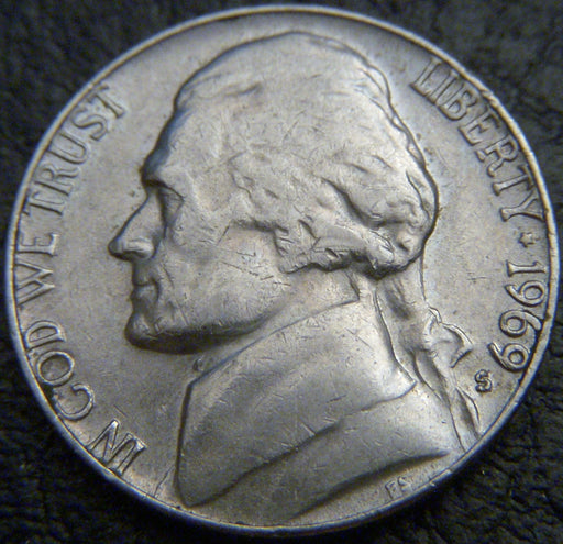 1969-S Jefferson Nickel - VF to AU