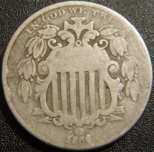 1866 Shield Nickel - Good+
