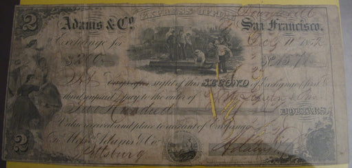1852 Exchange Note Adams & Co.