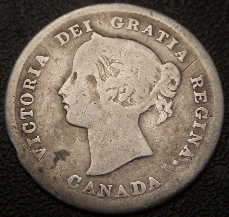 1872H Canadian Silver Five Cent - VG
