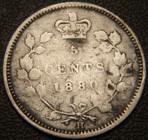 1880H Canadian Silver Five Cent