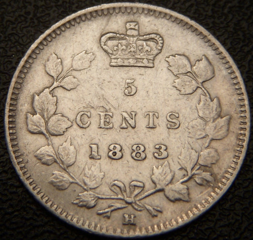 1883H Canadian Silver Five Cent - EF