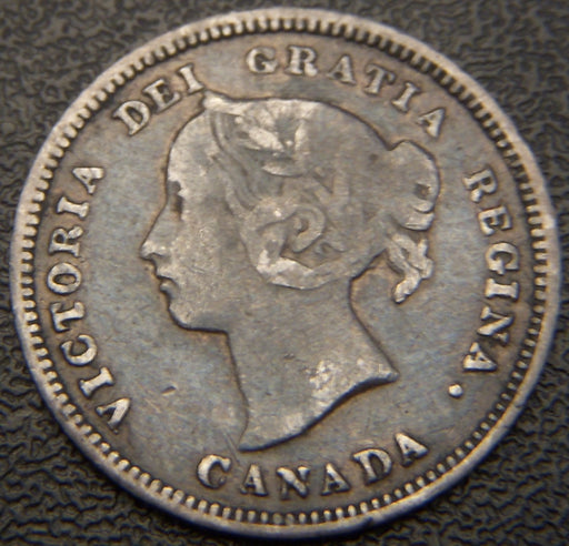 1890H Canadian Silver Five Cent - F