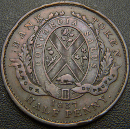 1837 Half Penny Du Peuple Bank Token