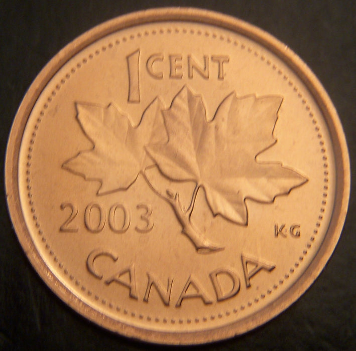 2003 Canadian Cent - No Crown VF to Unc.